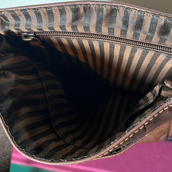 Jack Georges Brown Genuine Leather Voyager Horseshoe Crossbody Bag - Picture 11 of 14